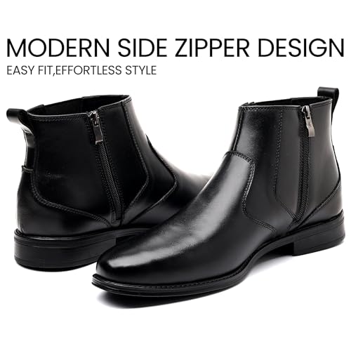 Image of Holy dove Chelsea Boots Men - Genuine Leather,Chelsea Boots for Men with Side Zipper, Casual Slip-On Ankle Boots, Chukka & Oxford Style Dress Boots