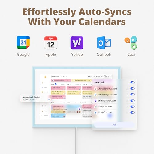 Image of Dragon Touch 10.1-inch Digital Calendar Wall & Desk Chore Chart with Dual Swappable Snap Frames Smart Family Planner, Digital Picture Frame for Mom, Women, Christmas & Weddings