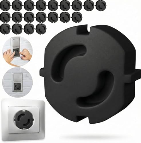 Priz Kapağı, Bebek Ve Çocuk Güvenlik Koruma Piriz Kapatıcı, Priz Koruyucu - 18 Adet Siyah - Görsel 1