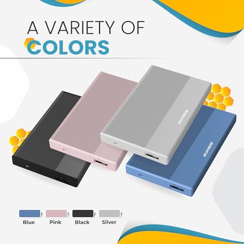 SUHSAI external hard drive 500GB Backup Data Storage HDD - 2.5" Memory Expansion Portable Hard Drive USB 3.0 Ultra Slim hard drive Compatible with Mac, Desktop, PC, PS4, PS5 (Rose Pink) - Image 5