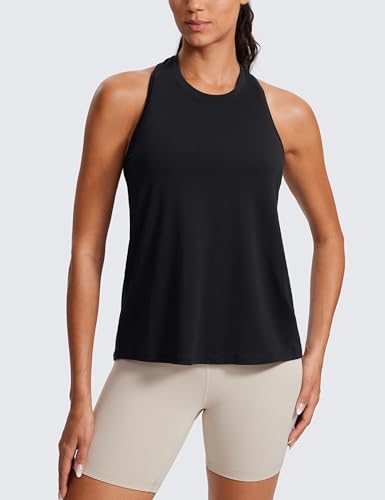 CRZ YOGA Womens Racerback Yoga Tank Tops High Crewneck Soft Casual Workout Sleeveless Flowy Shirts2