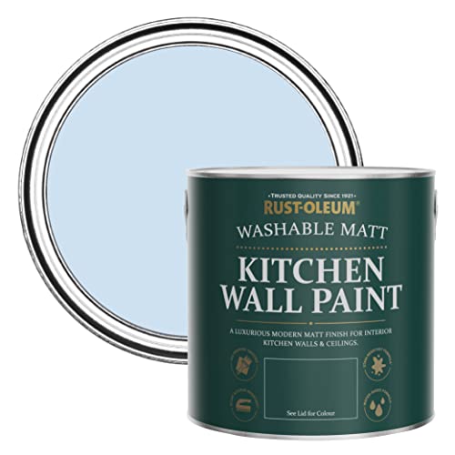 Rust-Oleum Peinture Bleue Lessivable pour Murs de Cuisine, Finition Mate - Bleu Poudré 2.5L
