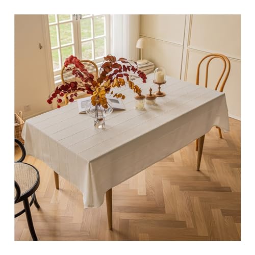 Nappe blanche jacquard pour table rectangulaire repas KnSam - 2