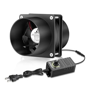 GDSTIME 80mm Rohrventilator 230V Abluftventilator 4500U/min Rohrlüfter 220V Doppelte Kugellager 4V -12V Geschwindigkeit Kontrolle für PC Computer