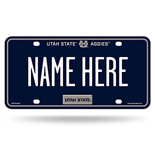 Rico Industries NCAA Utah State Aggies Personalized Metal Auto Tag 8.5" x 11" - Great for Truck/Car/SUV
