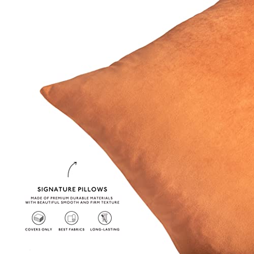 Monday Moose Decorative Throw Pillow Covers Cushion Cases, Set Of 4 Soft Velvet Modern Double-Sided Designs, Mix And Match For Home Decor, Pillow Inserts Not Included (18X18 Inch, Orange/Teal) #TOP5