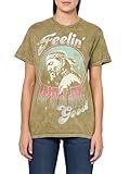 WILLIE NELSON Feelin' Good Mineral Wash Army Green Juniors Oversized Tshirt S/M
