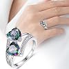 925 Sterling Silver Heart Ring for Women, Heart Band Dainty Engagement Ring Promise Wedding Rings Jewelry