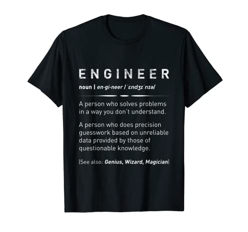 Funny Engineer Definition - engenheiro de definição significado t-shirt, Preto, S