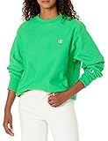 Champion Damen Oversized Reverse Weave Crew Left Chest C Pullover, Green Crisp-549302, Medium