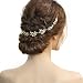 BABEYOND Crystal Bridal Headband Headpiece Wedding Headpiece for Bride Wedding Bridal Hair Accessories with Ivory Satin Ribbon (Style-2-Gold)