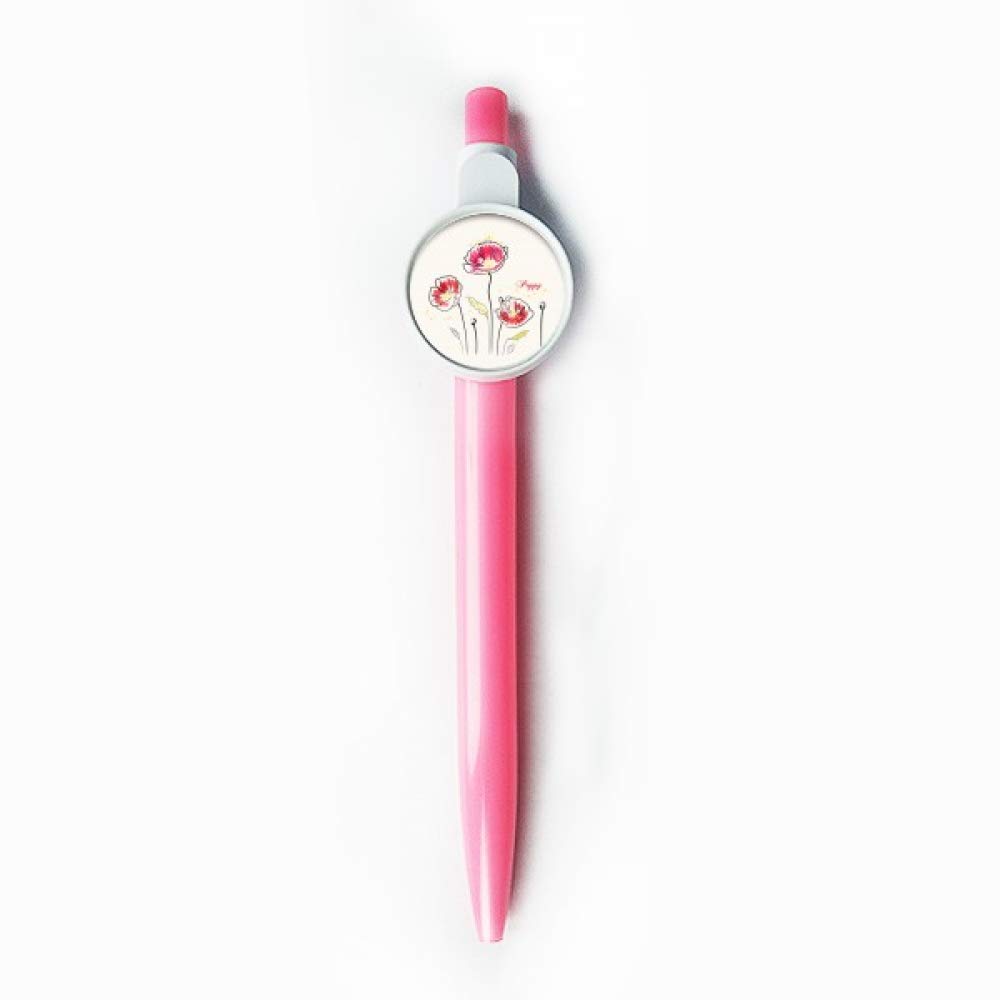 Stylo à bille rétractable coquelicot bleu anti-bavure pour gaucher - 5