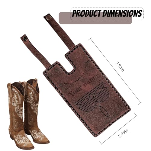 Western Boot Wallet with Snap Strap, Handcrafted Leather Boot Credit Card Holder for Women, Small Leather Wallets with Snap Fastening, Carry All Wallets (Brown)2