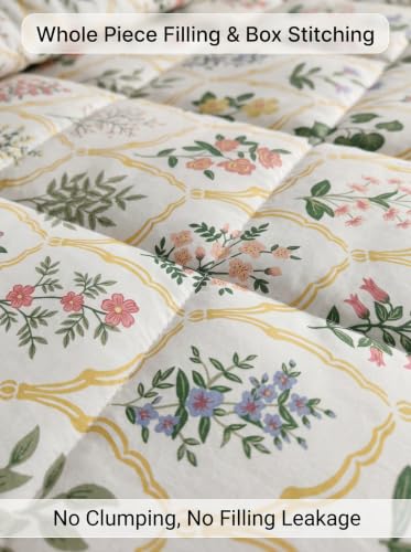 Image of Mafatlal 120 GSM Tulip Premium Single AC Comforter Blanket | Dual-Sided Reversible Microfiber Quilt Rajai | Ultra Soft Lightweight All Weather Duvet | 154 x 228 cm | Multicolor Cream