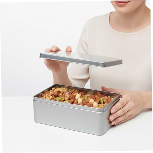 Caja de metal rectangular para almacenamiento de llaves y dulces en pack de 2 6