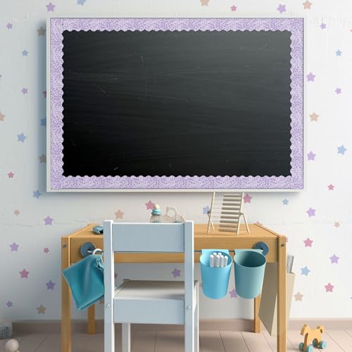 Image of Fuutreo 6 Roll 197 ft Colorful Composition Bulletin Board Borders Composition Notebook Classroom Decoration Scalloped Rolled Border Trim Marble Cover Decor for Back to School Chalkboard Office Wall