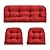 YOOZEKU Outdoor/Indoor All Weather Tufted Wicker Chair Cushions of 3 Pieces, 1 Loveseat and 2 U-Shape Waterproof Cushions for Patio Furniture,Wicker Loveseat,Bench-Red