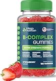 INTEGO NUTRITION Vitamin B Complex Gummies for Adults, B Complex Vitamin Supplement for Women and Men, B Vitamins Complex Gummies for Energy and Brain Health, Natural Strawberry Flavor, 180 Count