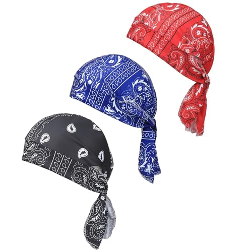 Bandana Ciclismo Hombre,Sombrero Transpirable,Pañuelo Transpirable para la Cabeza,Gorra Bicicleta para Deportes Al Aire Libre,Gorro de Bandana para Hombre,Sombrero para Correr 3 Piezas Tokaneit