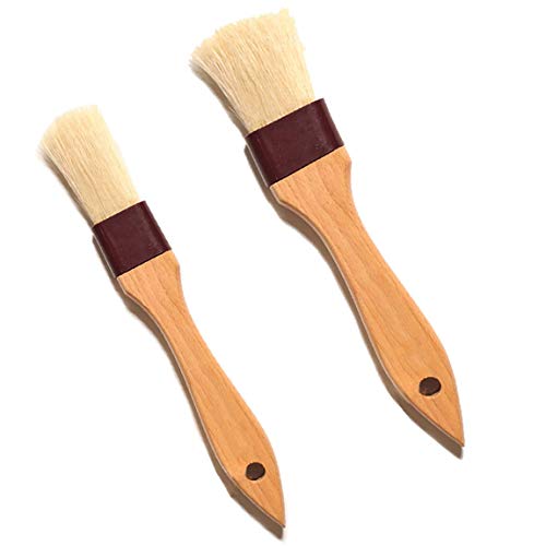 Pastry Brush Natural Bristle Basting Brush Kitchen Oil Brush with Beech Wooden Handle