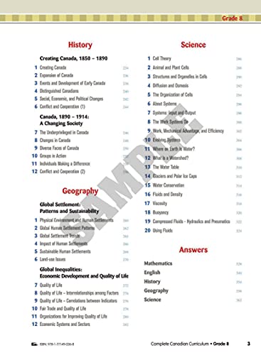 Complete Canadian Curriculum 8 (Revised & Updated): A Grade 8 integrated workbook covering Math, English, History, Geography, and Science - Image 4
