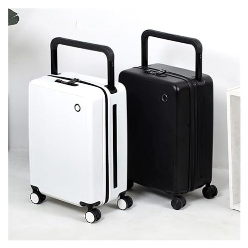 Suitcase Universal Hard Suitcases Large Capacity Luggage With Usb Port Rechargeable Carry-on Luggage Security Password Suitcase Durable,Black (White)3