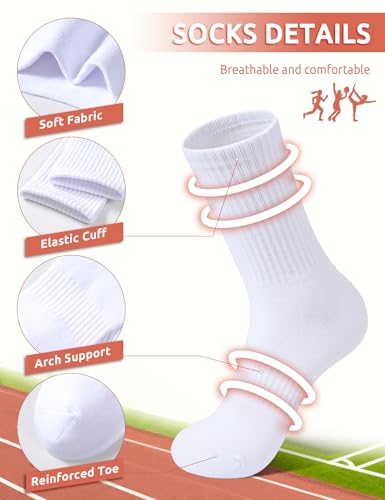 Image of Somaibo 6 Pairs Kids Boys Girls Socks Athletic Basketball Soccer Football Cotton Crew Sock with Retro Stripes