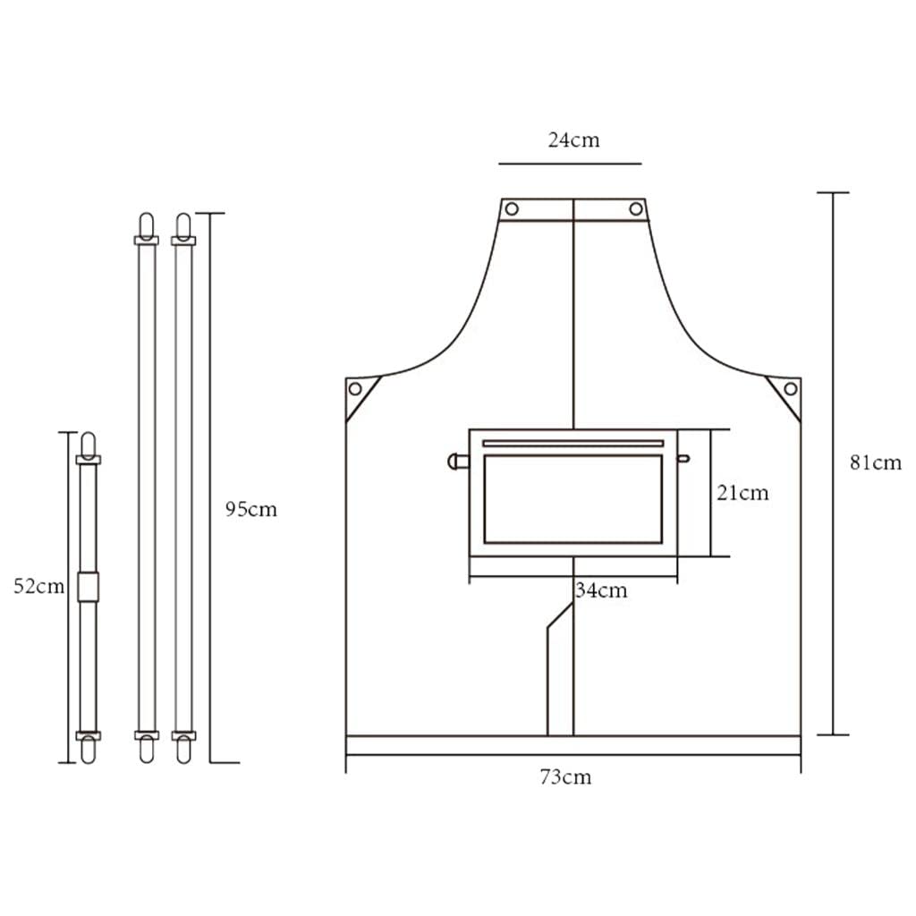 Delantal multiusos para cocina, jardinería, restaurante, barbacoa, color caqui, 81 x 73 cm