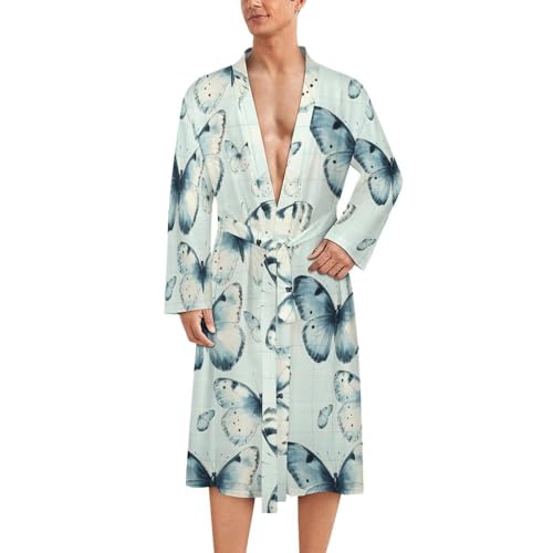 Kimono homme vêtement de nuit et peignoir de bain léger imprimé papillon