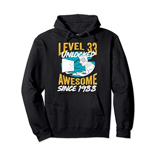 Regalo del 33 cumpleaños Level 33 Unlocked Awesome 1988 Sudadera con Capucha