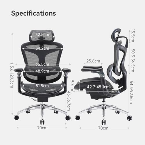SIHOO Doro C300 Pro Ergonomic Office Chair with Ultra-Soft 6D Armrests, Dynamic Lumbar Support, Seat Depth Adjustment, Adjustable Backrest, Big and Tall Desk Chair for Home Office (Black) - Image 3