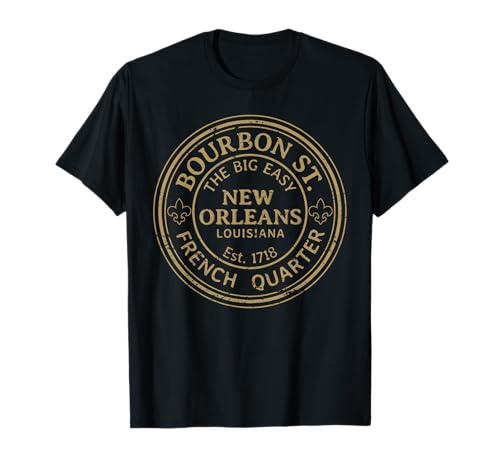 Bourbon Street New Orleans French Quarter Distressed T-Shirt