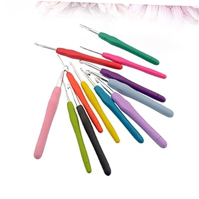 Uonlytech 12-Piece Crochet Hook Set Soft Handle Knitting Needles Fashion Crochet Hooks for Sweaters Bags