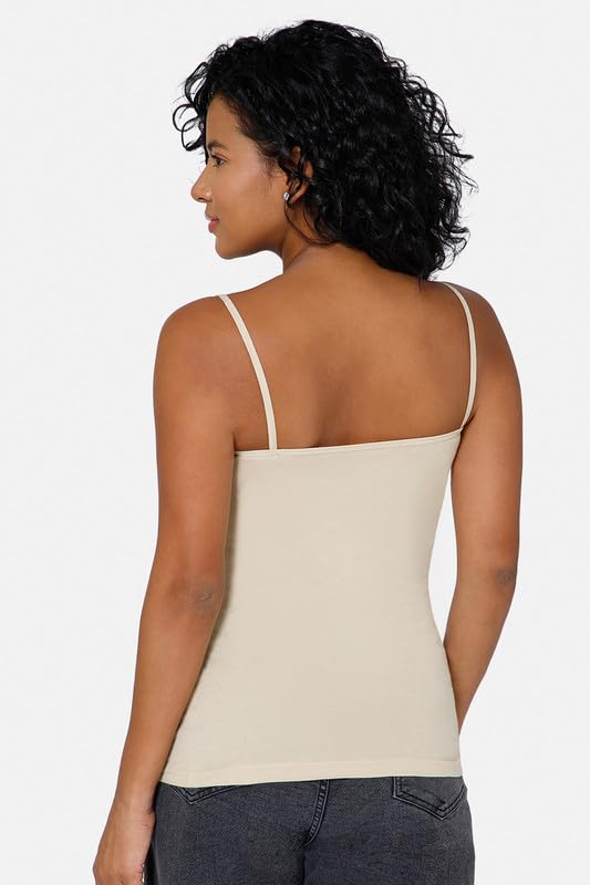 Image of Intimacy Cotton Camisole for Women with Adjustable Spaghetti Straps Comfortable Everyday Wear Camisole Slip for Women