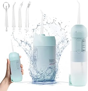 Cordless Water Flosser, Dental Oral Irrigator, MuralMax Professional 300ML Water Teeth Cleaner 3 Modes with 4 Replaceable Jet Tips & Detachable Water Tank for Home Travel Braces Bridges Care IPX7