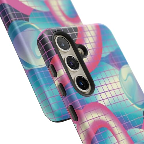 Coque Samsung S24 motif géométrique abstrait 3D rigide rose - 2
