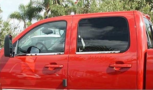 Upgrade Your Auto 4pc Chrome Window Sill Trim for Chevy Silverado Crew Cab 2007-2013