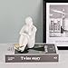 XINGYAN Elegant Ceramic Bookends - Black & White Reading Statues with Gold Accents - Sophisticated Decor for Shelves and Home(Gold Book)