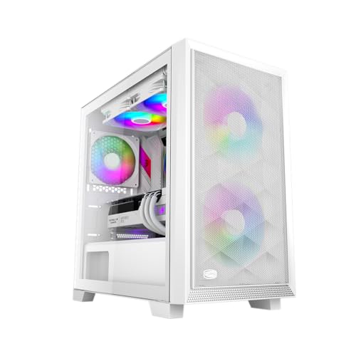 Gabinete para PC PCCOOLER CPS - C3D310 ARGB Blanco - Chasis M-ATX para Gaming con 2 ventiladores ARGB, compatible con placas base M-ATX/ITX y tarjetas gráficas de hasta 350 mm miniatura 1