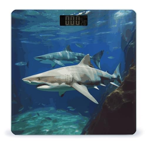 Báscula digital de baño Two White Sharks con pantalla LCD miniatura 1