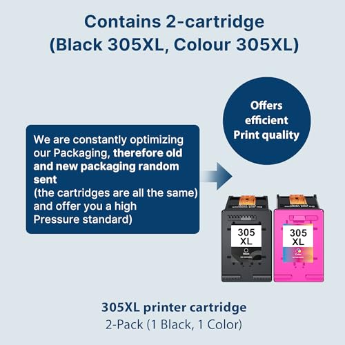 305XL Ink Cartridges Black and Colour Replacement for HP 305 Ink Cartridges Printer Ink 305XL for HP DeskJet 2700 2710e 2720e 4120e 2721e Plus 4100 4120 Envy 6000 6020e 6032e 6032 Pro 6430,2-Pack - Image 5