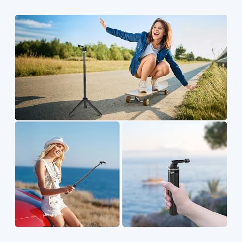 NEEWER Basic Selfie Stick Tripod for DSLR Action Camera Webcam, Mini Vlogging Video Desk Stand Accessories Compatible with GoPro Hero 13 12 Insta360 DJI Osmo Action 5 Pro AKASO EK7000 Brave 4 7, TP46 - image 7