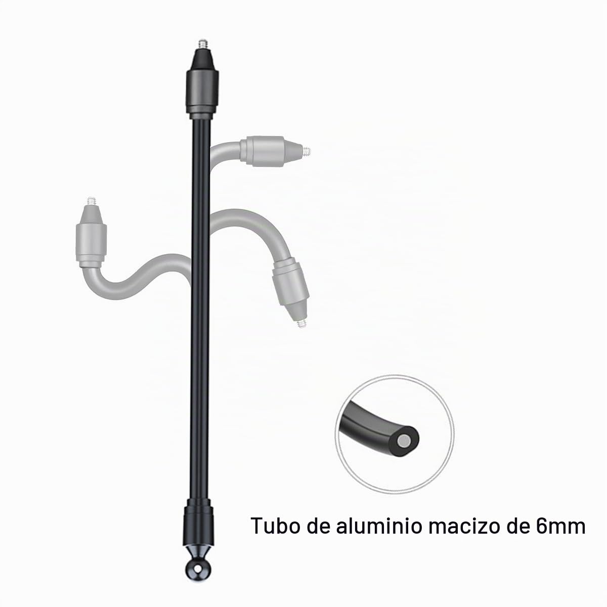 Soporte para Tableta para Cinta de Correr, Bicicleta de Spinning, Cochecito, Silla de Ruedas, Carrito de Golf, Bastones con Brazo de Cuello de Cisne for iPad y teléfonos Inteligentes