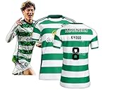 HALASRTB 2024-2025年 セルティックFC サッカー ユニフォーム 古橋亨梧 ユニフォーム Kyogo ホーム ユニフォーム 背番号8 レプリカ 大人 ジュニア 夏服 半袖 ファンシャツ 非公式 (8番,S)