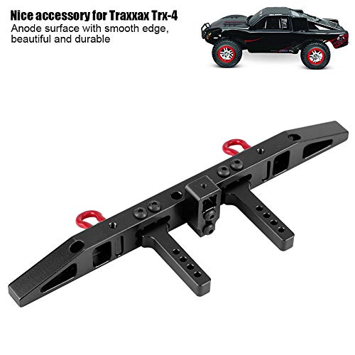 Dilwe RC Car Heckstoßstange, Antikollisions-Heckstoßstange aus Aluminium für Traxxax TRX-4 RC Crawler Cars Zubehörteile(Schwarz)