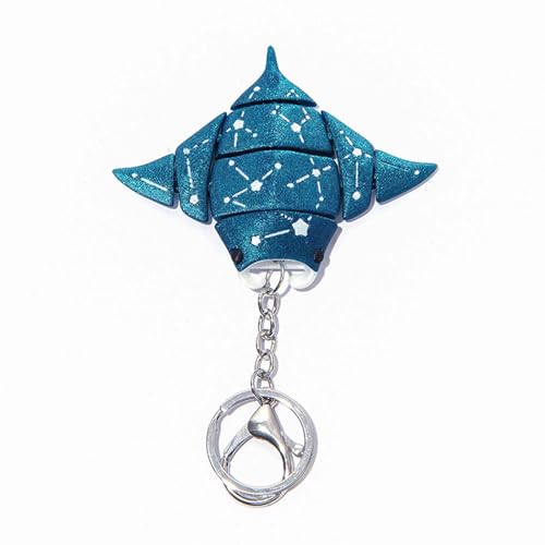 Spenlly Cute Whale Shark Keychain, Kawaii Purse Bag Charms for Hangbags Backpacks Ocean Fish Gift for Women Men (Devilfish-Green)