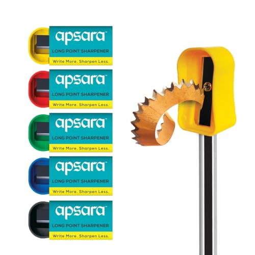 Image of Apsara Long Point Sharpener | Pack of 40 Sharpeners | Durable & Precise Blade for Smooth Sharpening | Perfect for Students, School & Office Use | Non-Toxic