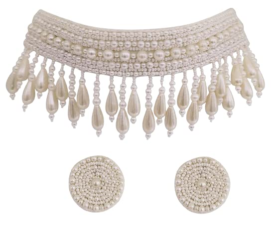 Buy COSMOS SYSTEMS Attractive Traditional Silver Moti Necklace ...