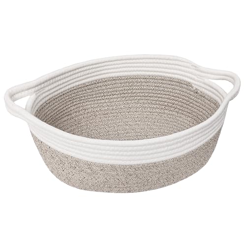 Image of Goodpick Small Woven Rope Gift Basket Empty, 12 inch x 8 inch x 5 inch, Mixed Brown