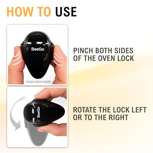 BeeGo® kindersicherung backofen – 1 Stück Schwarz, Hitzebeständig & Langlebig, Einfache Selbstklebende Installation, Keine Werkzeuge oder Bohren erforderlich, Küchensicherheit für Babys & Kleinkinder